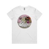 doodlewear Crowned Dahlia Crown Lynn Swan t shirt AS Colour Womens Maple White by artist Anna Mollekin