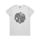 doodlewear Tuis Lace womens white Maple Tui Tshirt by artist Anna Mollekin