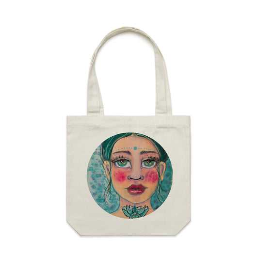 Lotus Girl artwork tote bag