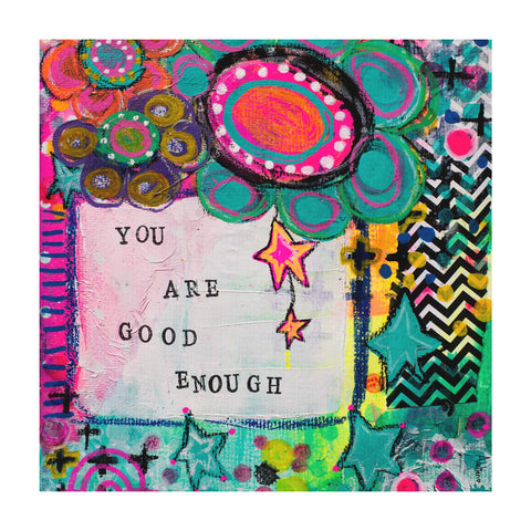 You Are Good Enough Cushion Cover - doodlewear