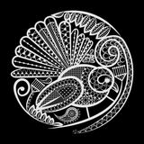doodlewear Fantail's Lace 100% cotton canvas bird tote bag artwork by Contemporary New Zealand artist Anna Mollekin