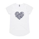 doodlewear Little Bay Lace Heart Seahorse tshirt AS Colour Womens Mali White by artist Anna Mollekin