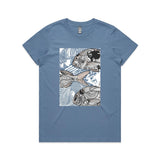 doodlewear Ornate Snapper School fish tshirt AS Colour Womens Maple Carolina Blue Blue by artist Anna Mollekin