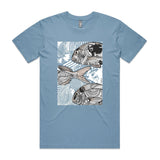 doodlewear Ornate Snapper School fish tshirt AS Colour Mens Staple Carolina Blue by artist Anna Mollekin