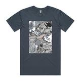 doodlewear Ornate Snapper School fish tshirt AS Colour Mens Staple Petrol Blue by artist Anna Mollekin