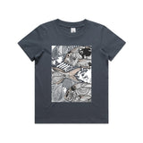 doodlewear Ornate Snapper School fish tshirt AS Colour Kids Youth Petrol Blue by artist Anna Mollekin