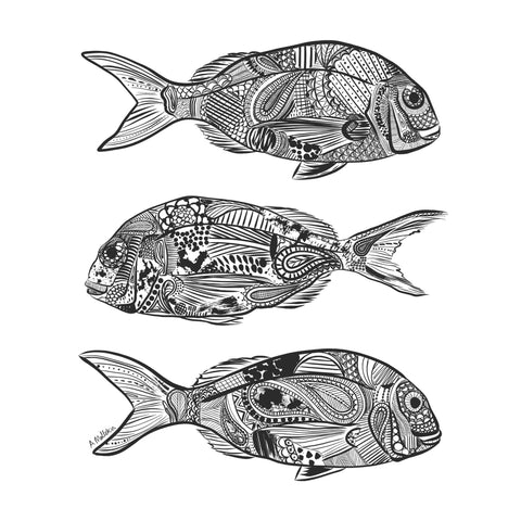 Ornate Trio Of Snapper tee - doodlewear