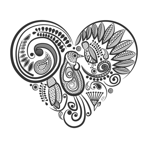 Tui's Lace Heart artwork by artist Anna Mollekin
