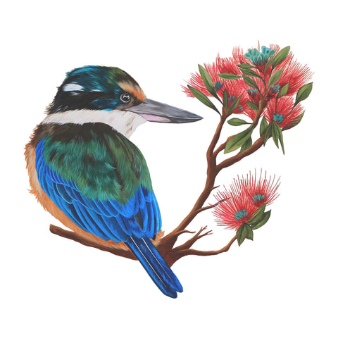 Aroha Kingfisher tee - doodlewear