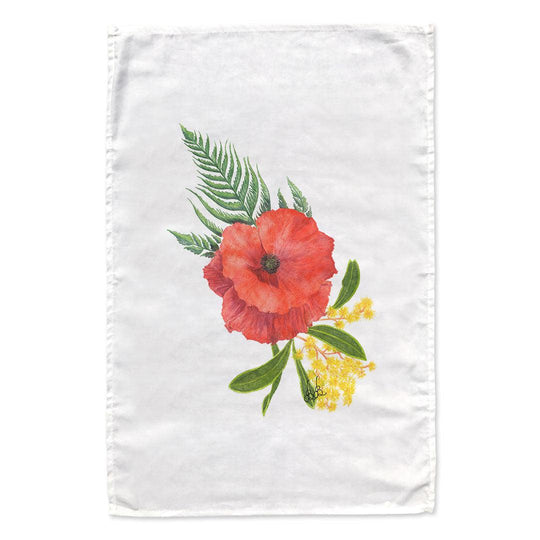 ANZAC Tribute tea towel - chari-tea towel art for a cause - doodlewear