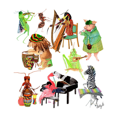 A Medley of Musical Animals tee - doodlewear
