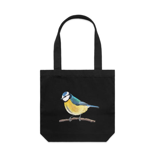 Ukraine - Eurasian Blue Tit Bird artwork tote bag - art for a cause
