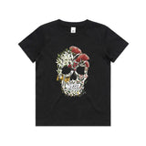 New Zealand Flora Skull tee - Christmas t shirts collection - doodlewear
