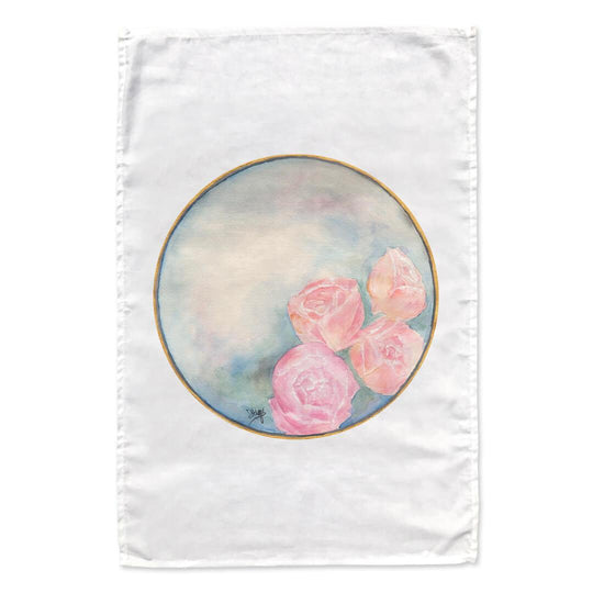 Peony Blooming Buds tea towel - doodlewear