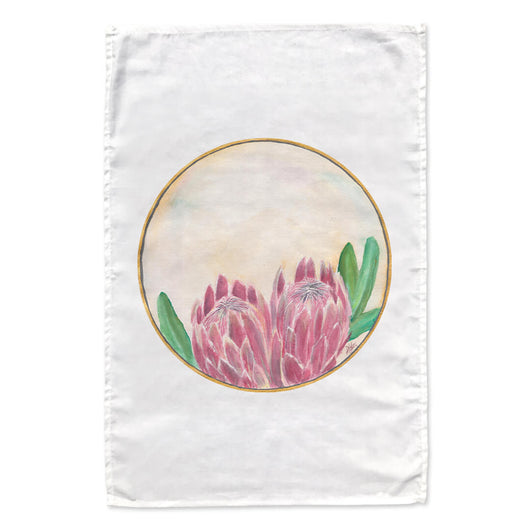 Protea Pair tea towel