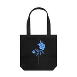 Blue Peony Stem artwork tote bag