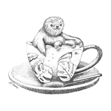 Sloth In A Tea Cup tea towel - doodlewear