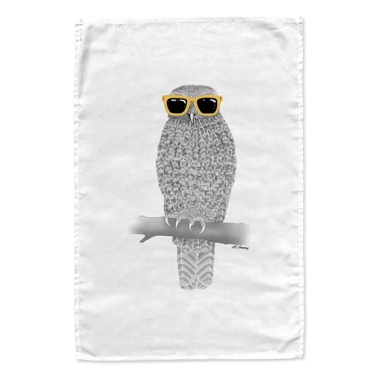 Sunny Ruru tea towel - doodlewear