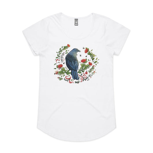 Christmas Party - Tui & Pohutukawa Tree tee - Christmas t shirts collection