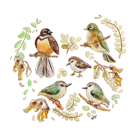 Forest Birds, Little Cuties tee - doodlewear