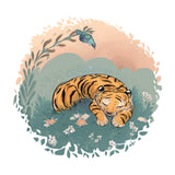 Baby Tiger Sleeping & Tui Cushion Cover