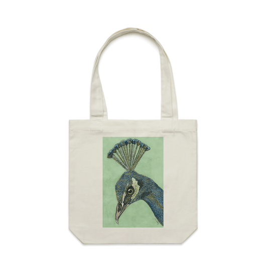 Nelly's Peacock artwork tote bag