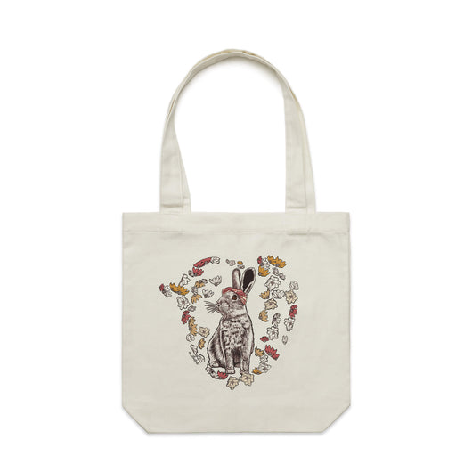 Rockabilly Bunny artwork tote bag