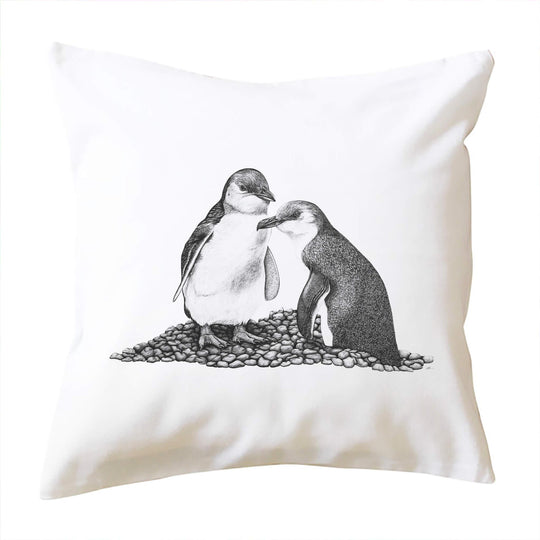 Penguins on the Rocks Cushion Cover - doodlewear