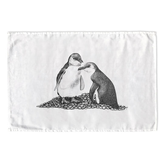 Penguins on the Rocks tea towel - doodlewear