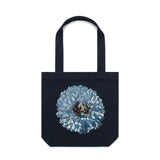 Blue Chrysanthemum artwork tote bag