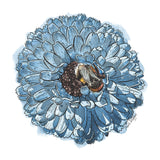 Blue Chrysanthemum tea towel