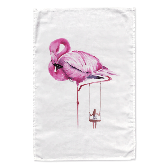 Flamingo’s Friend tea towel - doodlewear