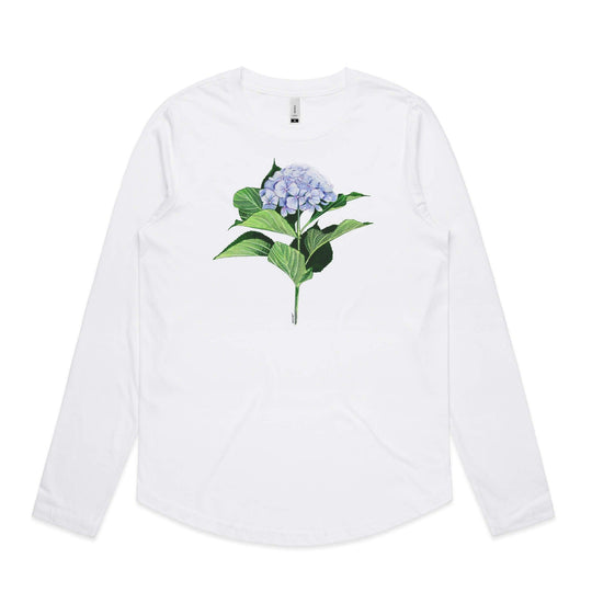 Hydrangea in Bloom long sleeve t shirt - doodlewear