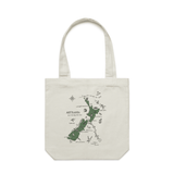 Aotearoa/New Zealand Illustrated Map artwork tote bag - doodlewear