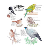 doodlewear Birding In New Zealand bird artwork by artist Penny Royal Design