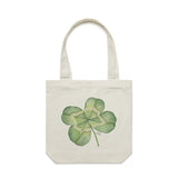 Lucky Four Leaf Clover artwork tote bag