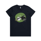 Piwakawaka / Fantail Green tee - doodlewear