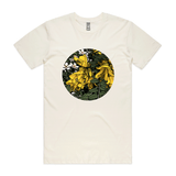 doodlewear ode to the flowers Staple Mens natural NZ flower print t shirt by artist Anna Mollekin