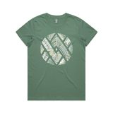 doodlewear Botanical Unite botanical graphic tee AS Colour Womens Maple Sage by artist Anna Mollekin