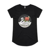 doodlewear Crowned Christmas t shirt womens mali black with Crown Lynn Swan artwork by Anna Mollekin