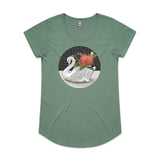 doodlewear Crowned Christmas t shirt womens mali sage with Crown Lynn Swan artwork by Anna Mollekin