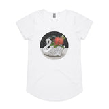 doodlewear Crowned Christmas t shirt womens mali white with Crown Lynn Swan artwork by Anna Mollekin