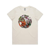doodlewear New Beginnings NZ floral tshirt AS Colour Womens Maple natural by artist Anna Mollekin