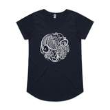 doodlewear Tuis Lace womens navy Mali Tui Tshirt by artist Anna Mollekin