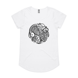doodlewear Tuis Lace womens white Mali Tui Tshirt by artist Anna Mollekin