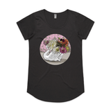 doodlewear Crowned Dahlia Crown Lynn Swan t shirt AS Colour Womens Mali Coal by artist Anna Mollekin