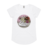 doodlewear Crowned Dahlia Crown Lynn Swan t shirt AS Colour Womens Mali White by artist Anna Mollekin