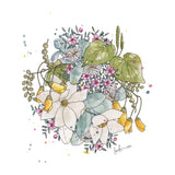 Native Flowers tea towel - doodlewear