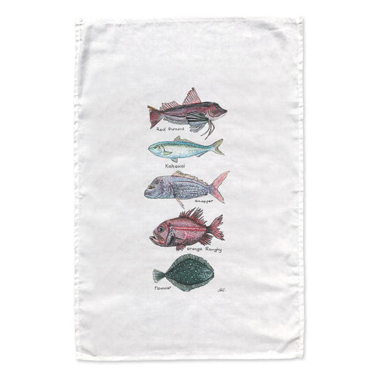 New Zealand Native Fish tea towel - doodlewear