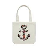 Floral Anchor artwork tote bag - doodlewear